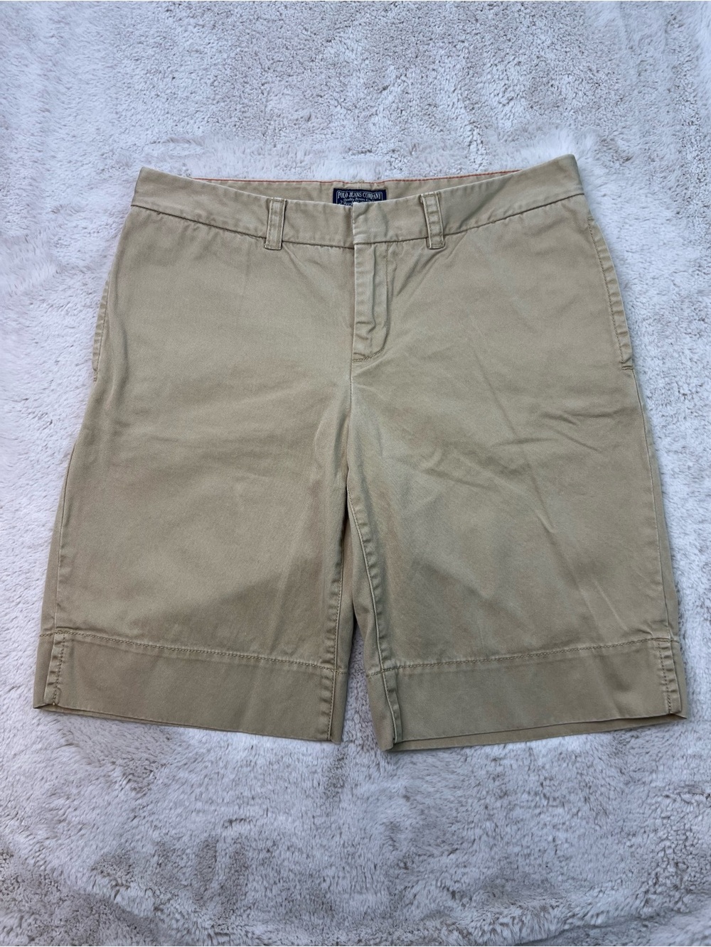 Polo Jeans Co Ralph Lauren Shorts Womens 8 Tan Khaki Chino Cotton Bermuda